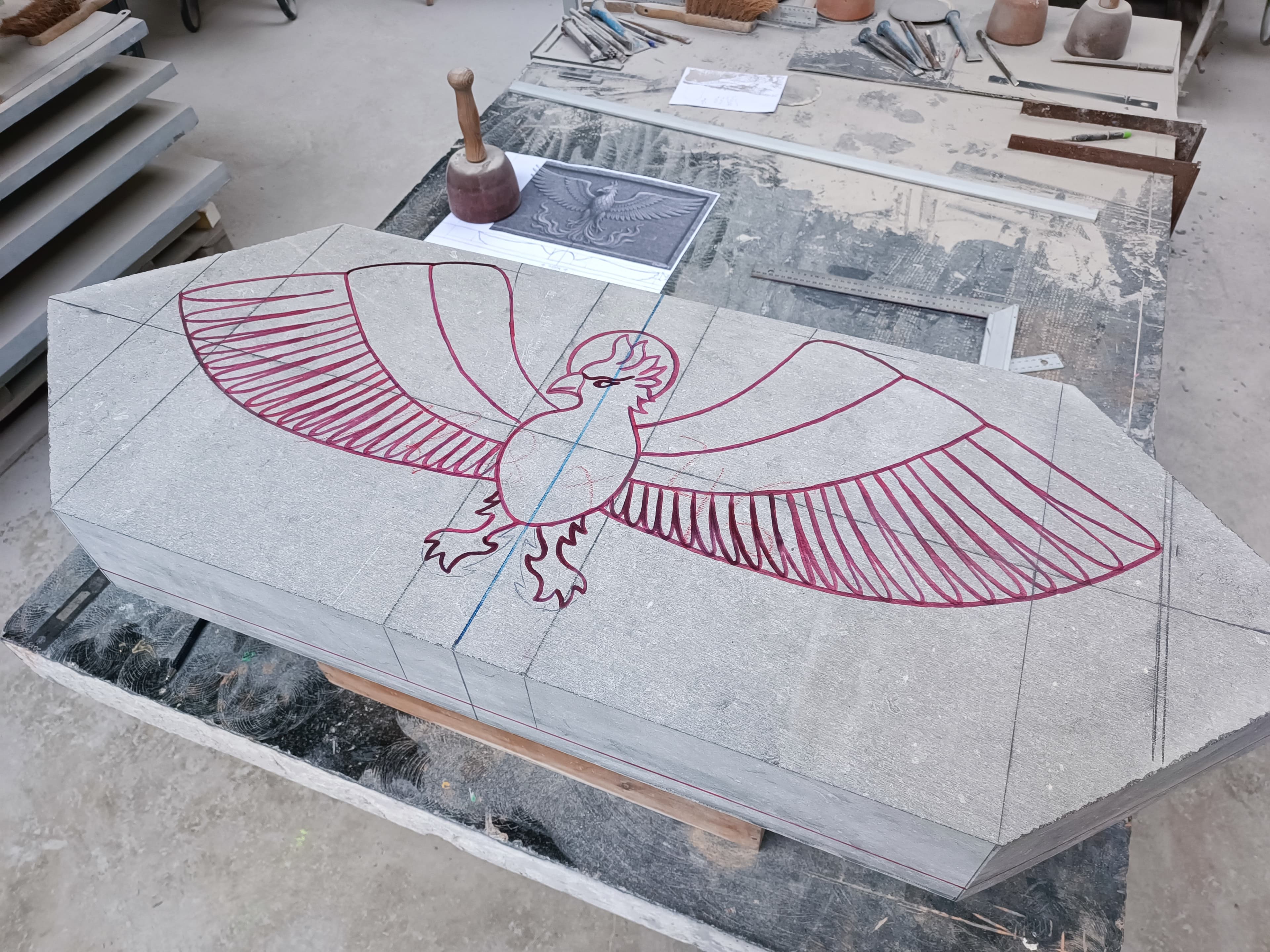 110 PHOENIX Sculpté Haut-relief