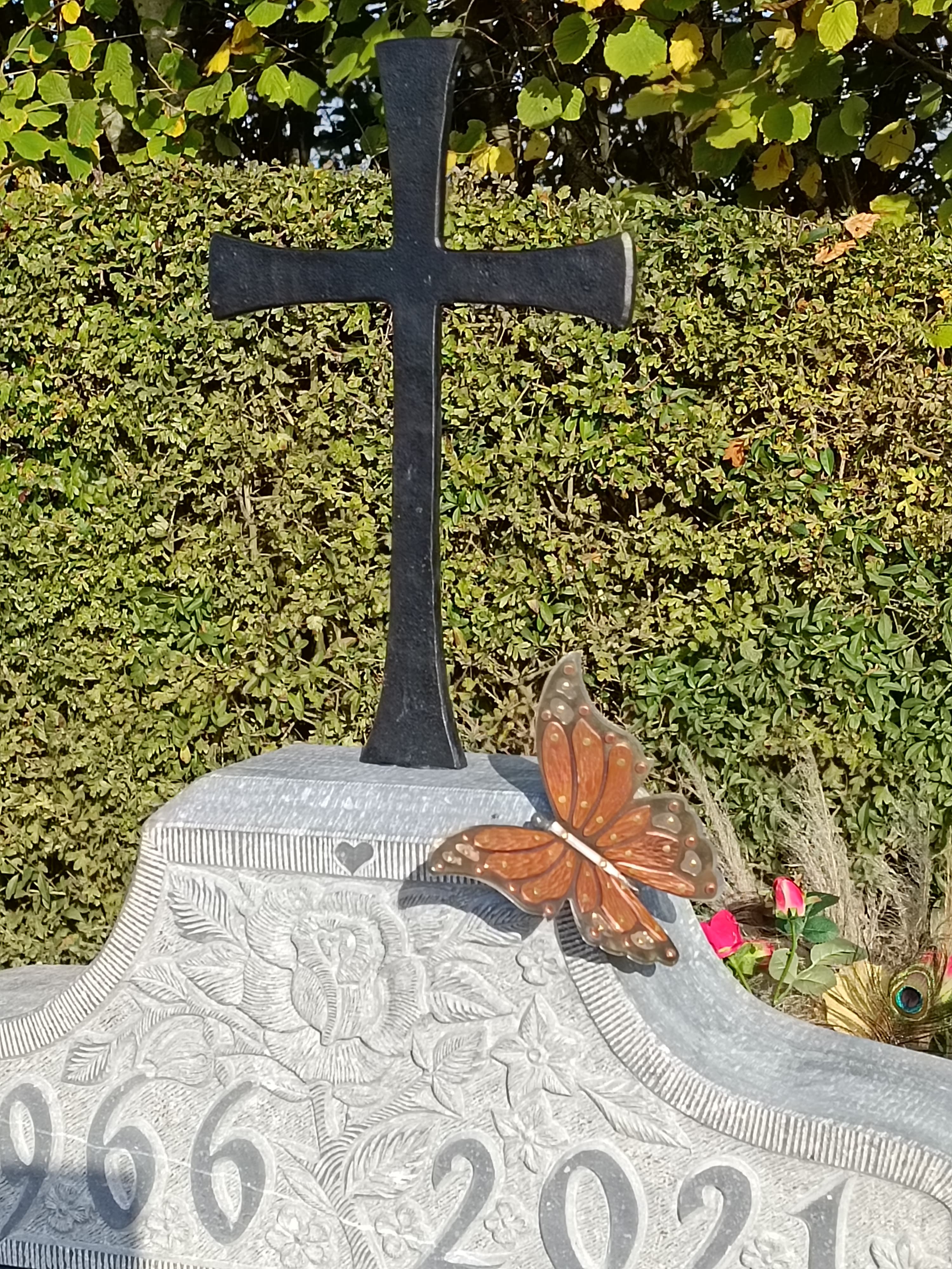 Monument tombale bombée gravure Lierre