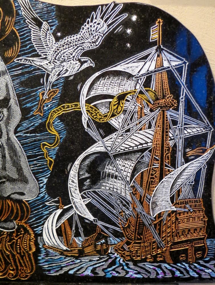 Tableau gravé Neptune et 39 animaux