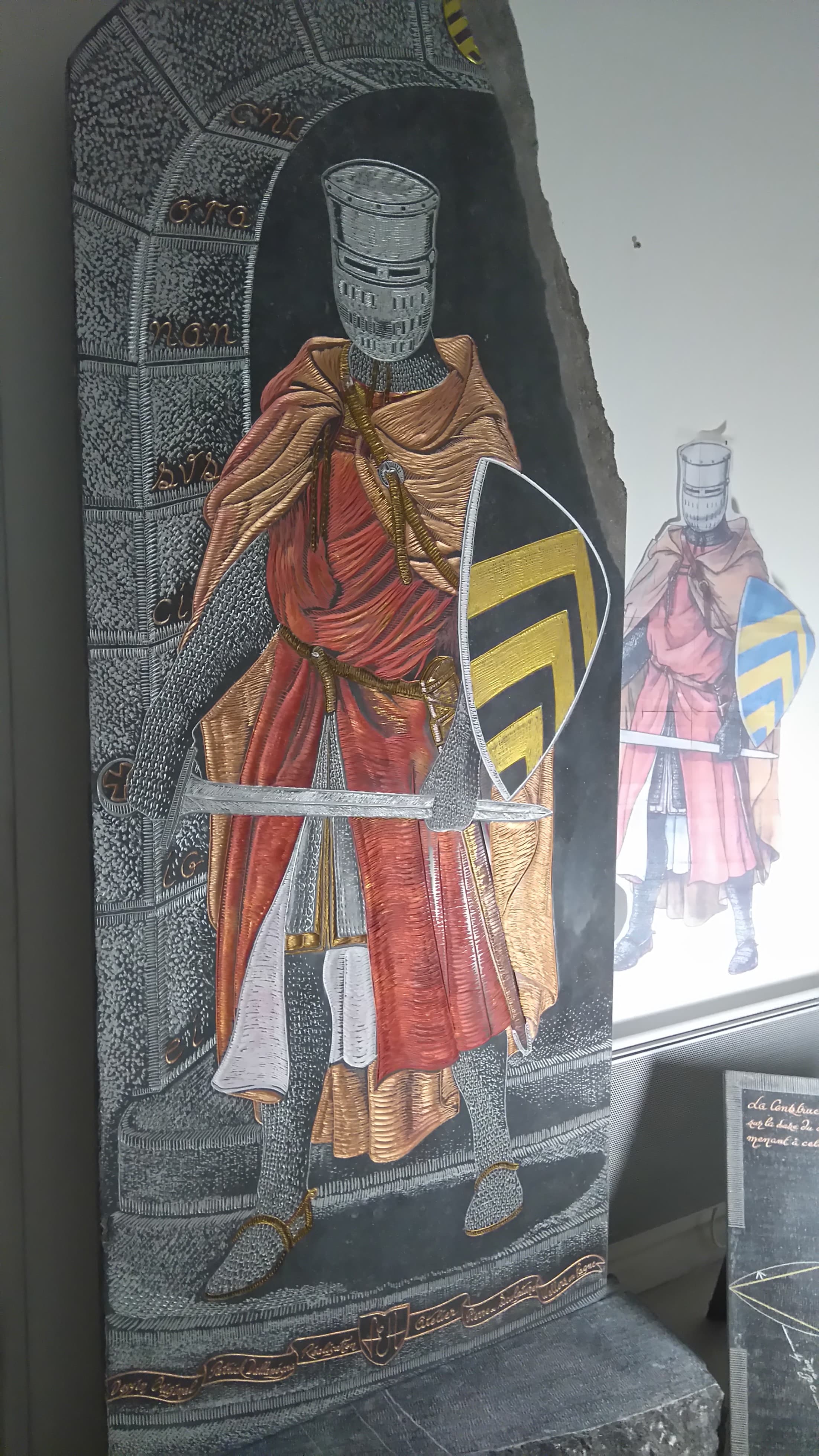 Chevalier XIIIème, début gravure