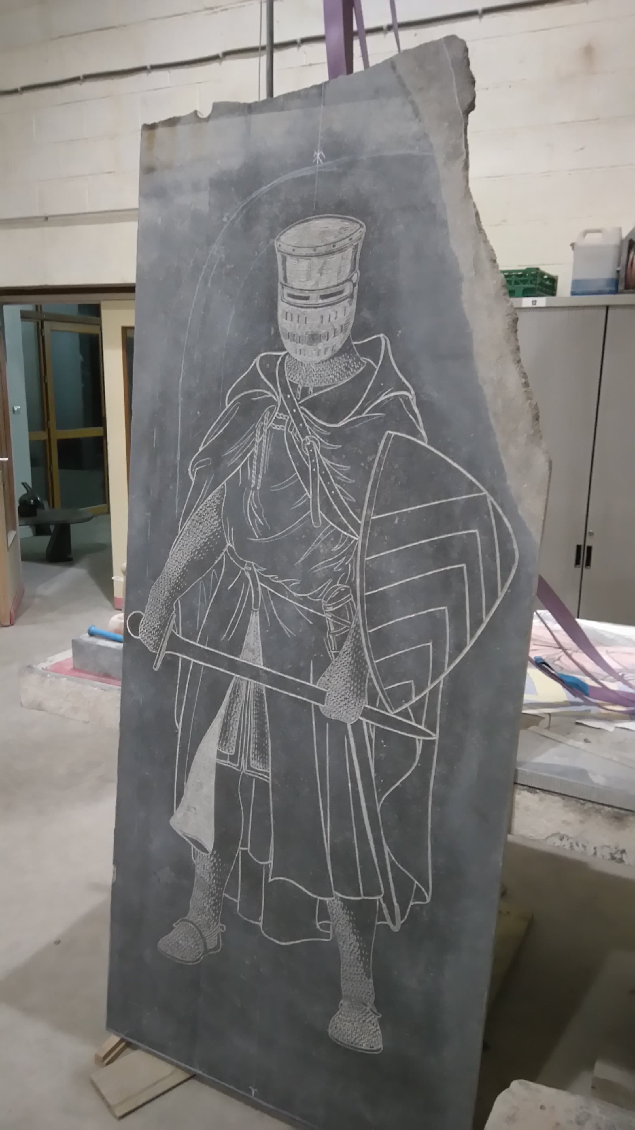 Chevalier XIIIème, début gravure