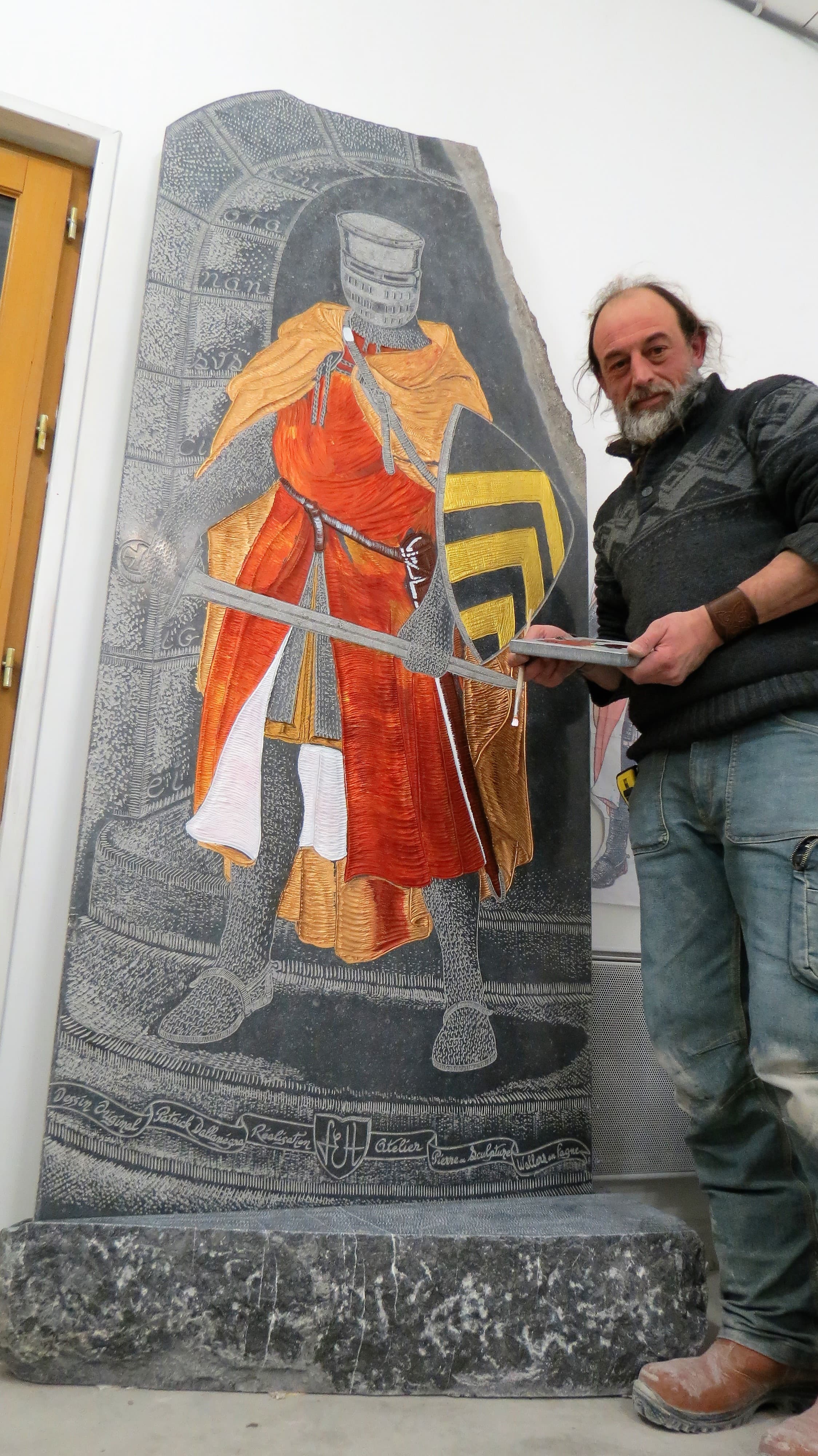 Chevalier XIIIème, début gravure