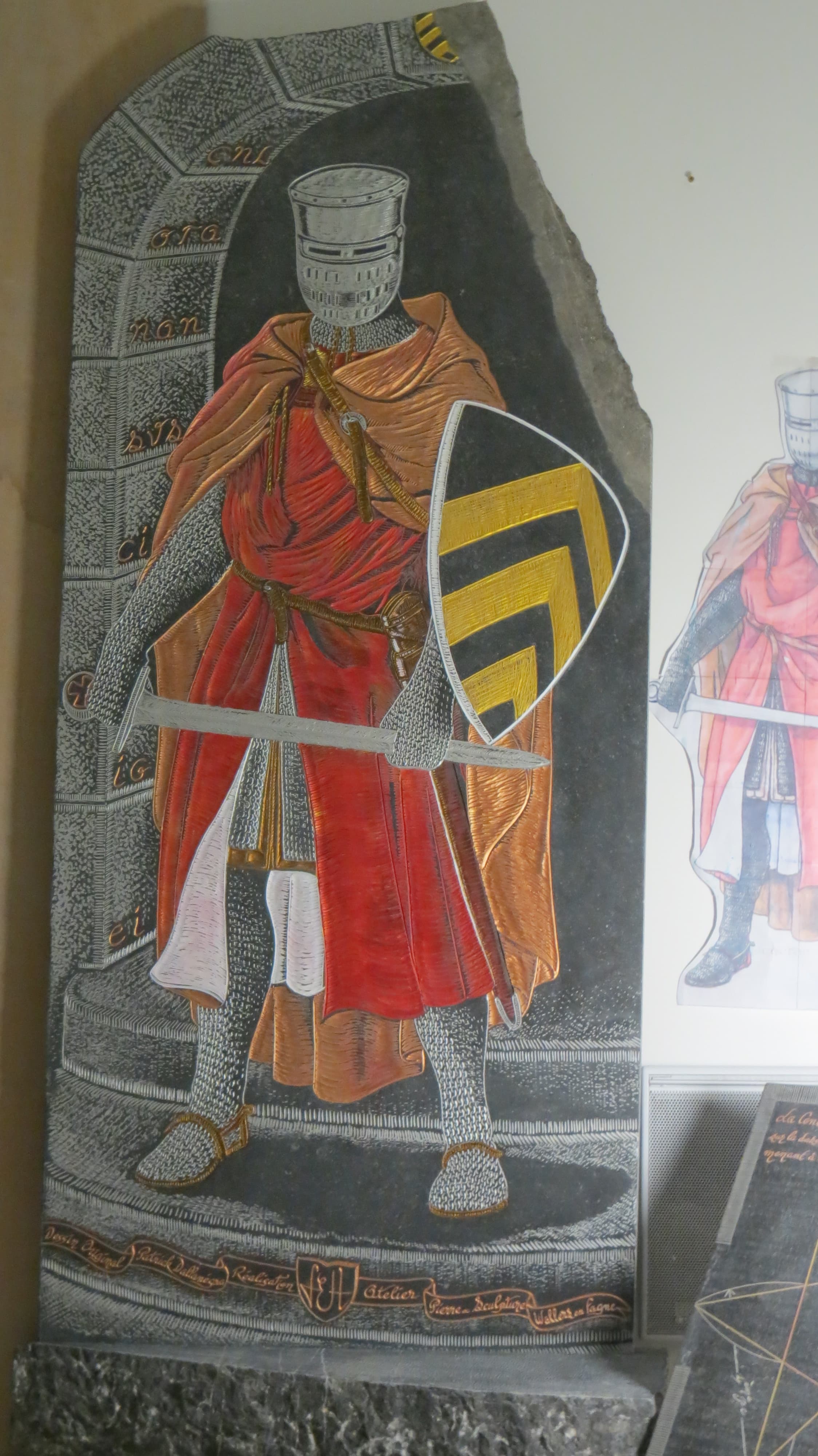 Chevalier XIIIème, début gravure