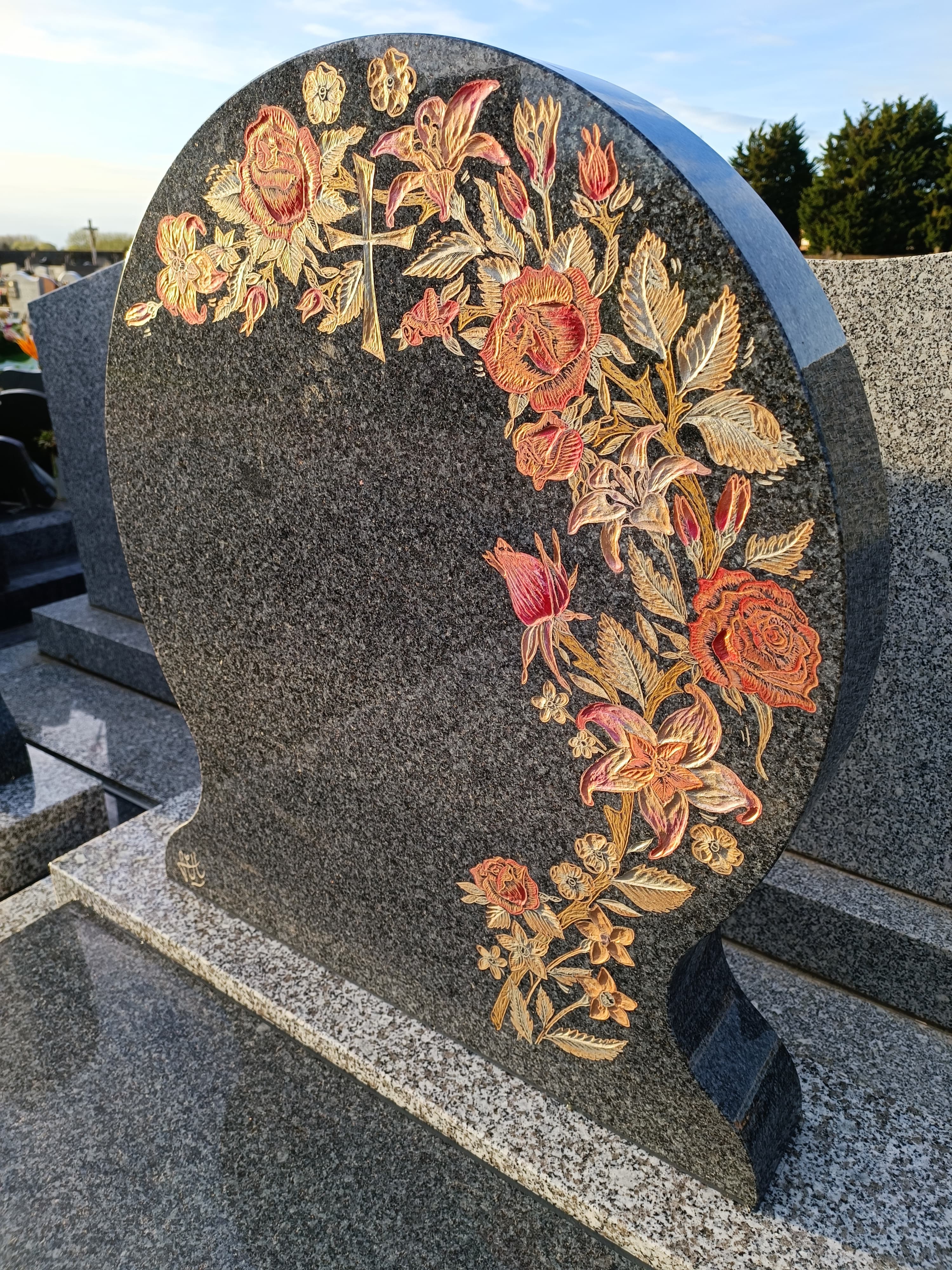 Arbre de Vie et motifs Floraux triple monument