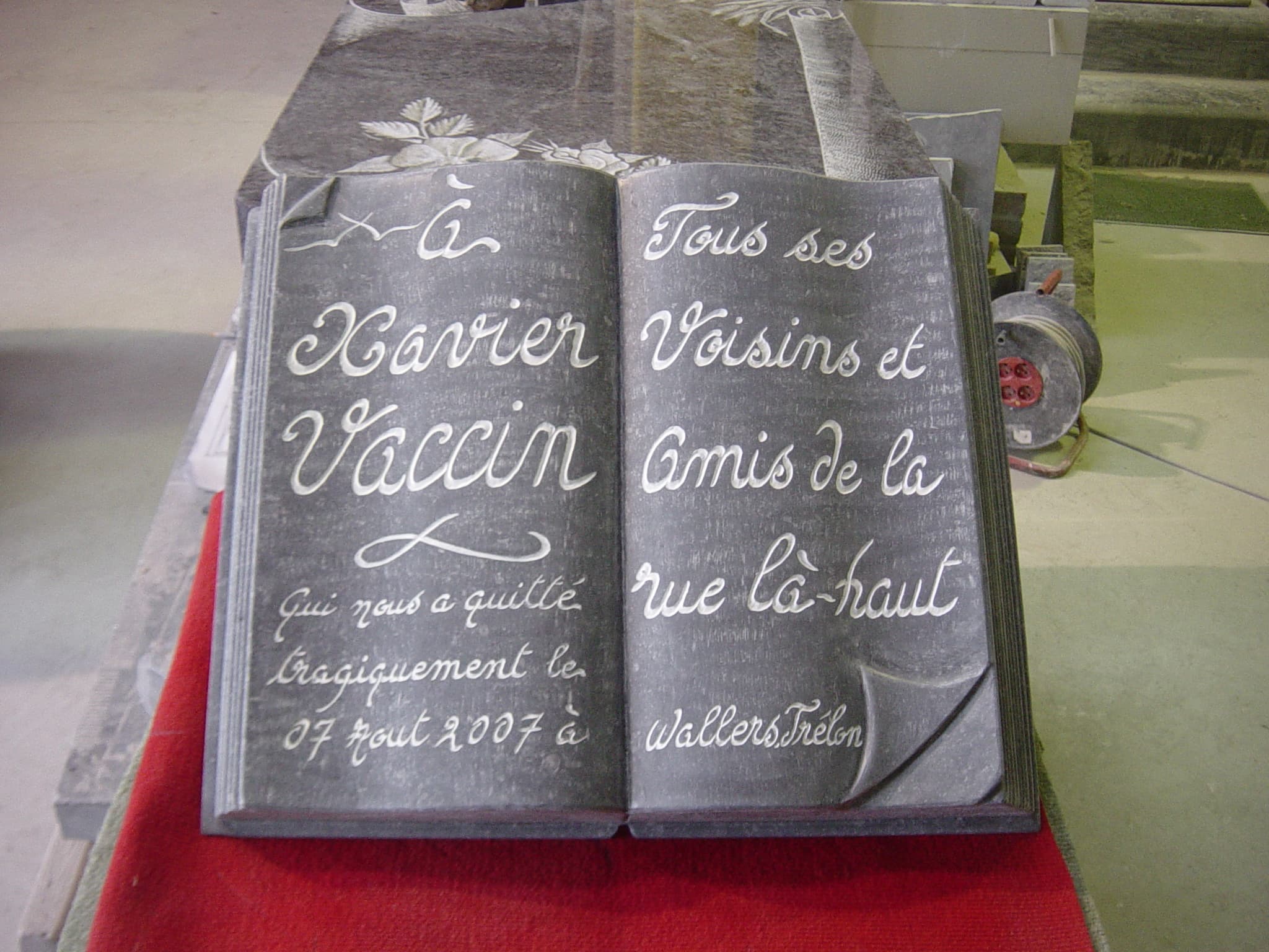 Livre pierre bleue gravé