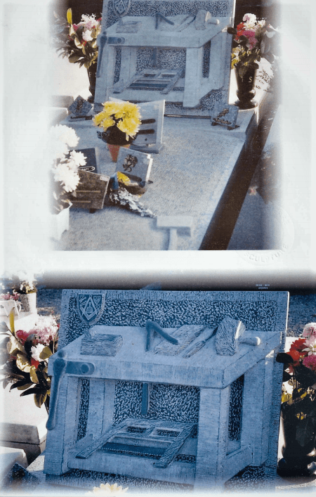 Monument en pierre bleue sur mesures