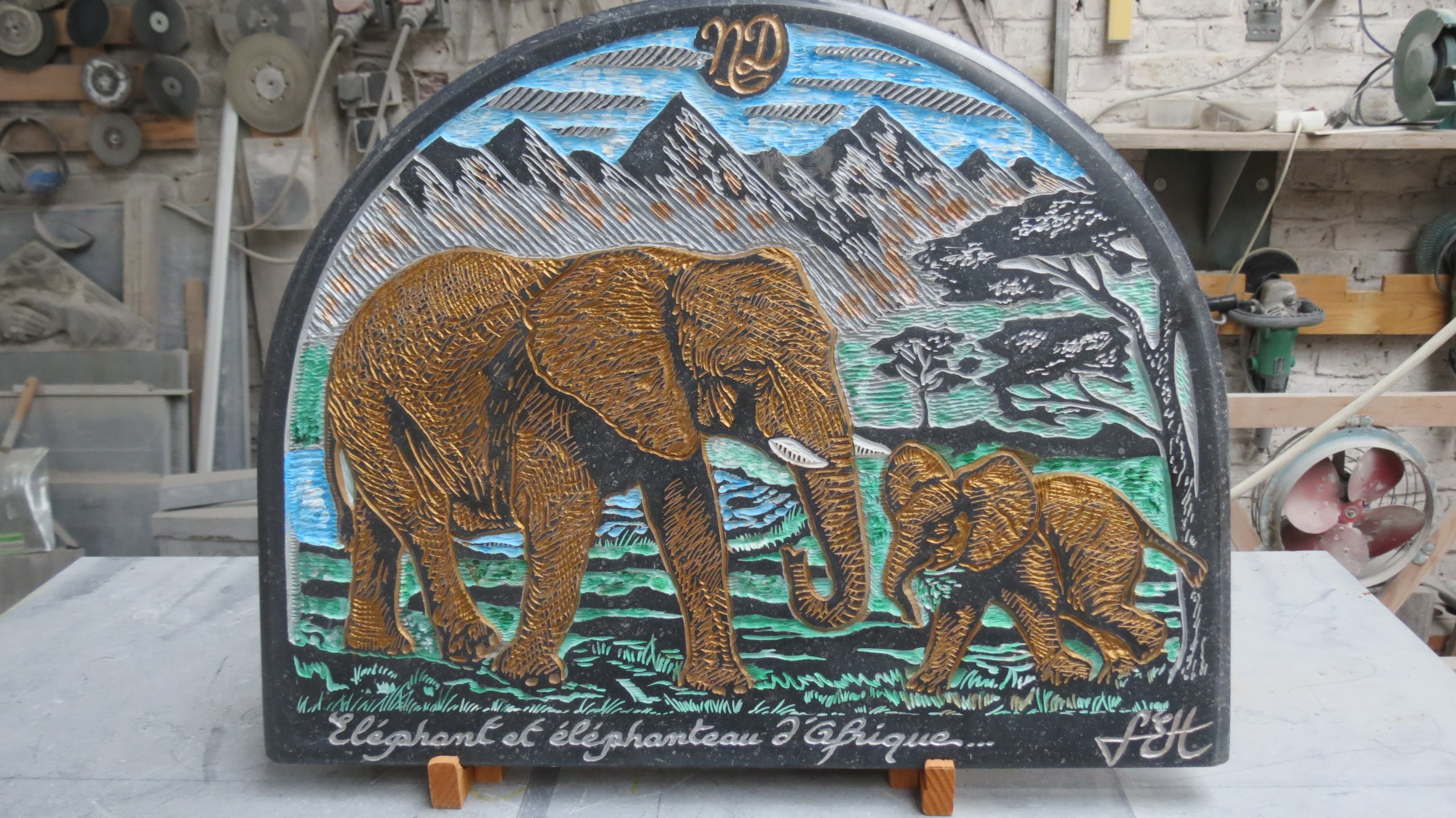 Plaque éléphant