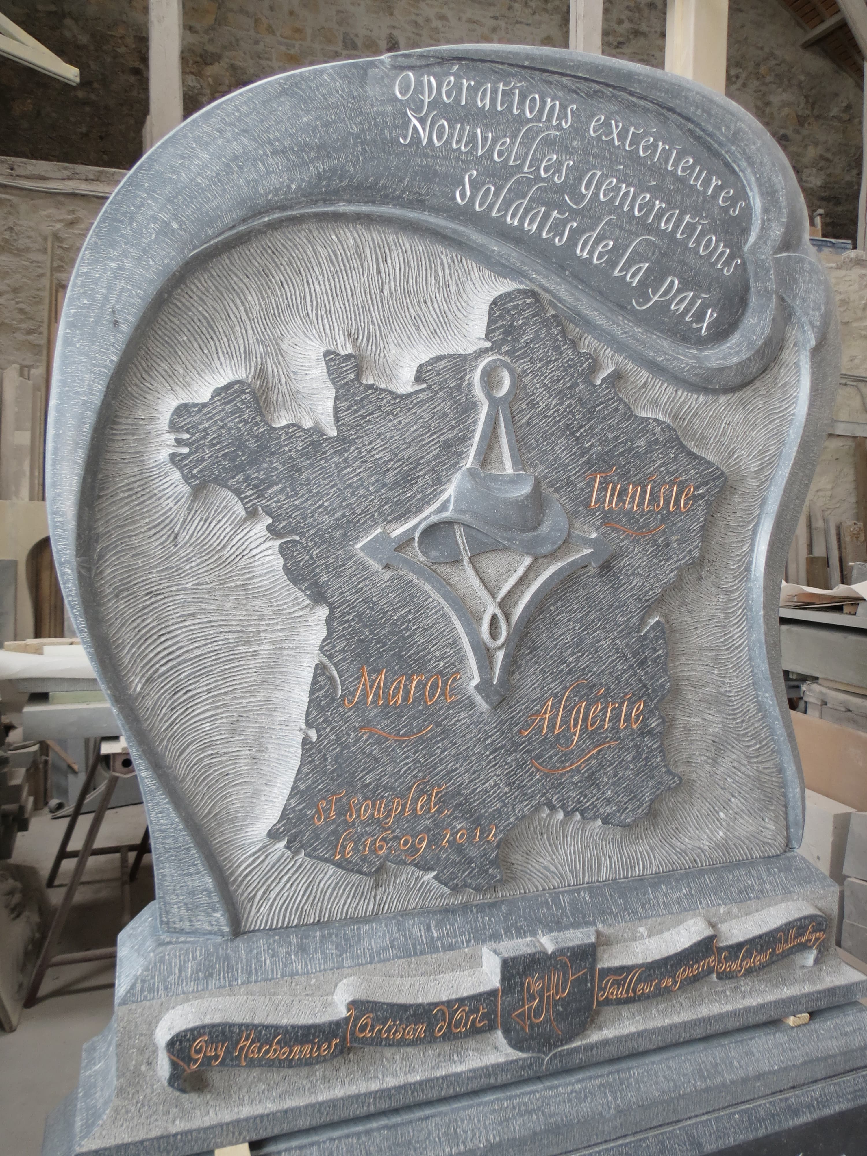 Stèle Pierre Bleue Commémorative de St Souplet