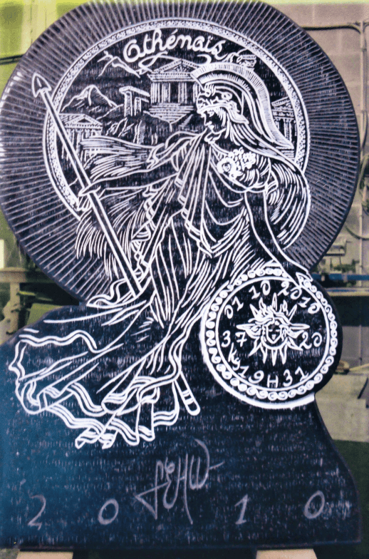 Plaque de naissance en pierre bleue